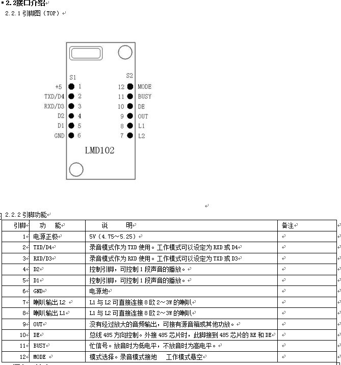 485语音？長MD102接口注明